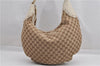 Authentic GUCCI Vintage Shoulder Hand Bag GG Canvas Leather 145767 Brown 8845F