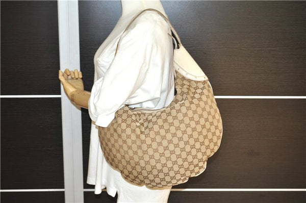 Authentic GUCCI Vintage Shoulder Hand Bag GG Canvas Leather 145767 Brown 8845F