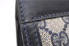 Authentic GUCCI Sherry Line Clutch Hand Bag Purse GG PVC Leather Navy Blue 8846D