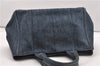 Authentic PRADA Vintage Canapa M Denim Tote Hand Bag Blue 8847F