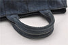Authentic PRADA Vintage Canapa M Denim Tote Hand Bag Blue 8847F