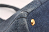 Authentic PRADA Vintage Canapa M Denim Tote Hand Bag Blue 8847F