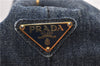 Authentic PRADA Vintage Canapa M Denim Tote Hand Bag Blue 8847F