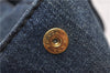Authentic PRADA Vintage Canapa M Denim Tote Hand Bag Blue 8847F