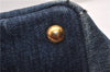 Authentic PRADA Vintage Canapa M Denim Tote Hand Bag Blue 8847F