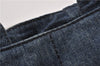 Authentic PRADA Vintage Canapa M Denim Tote Hand Bag Blue 8847F