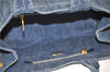 Authentic PRADA Vintage Canapa M Denim Tote Hand Bag Blue 8847F