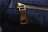 Authentic PRADA Vintage Canapa M Denim Tote Hand Bag Blue 8847F