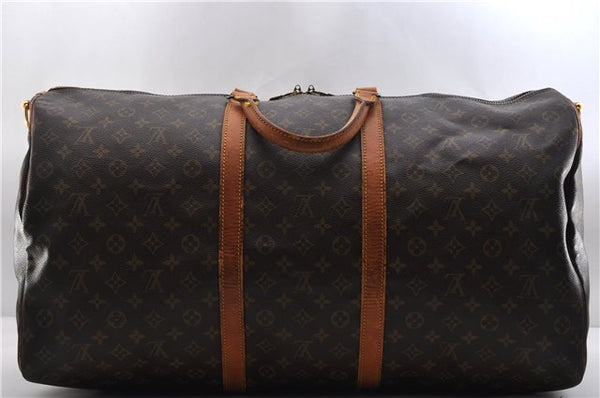 Auth Louis Vuitton Monogram Keepall Bandouliere 60 Boston Bag M41412 LV 8848C