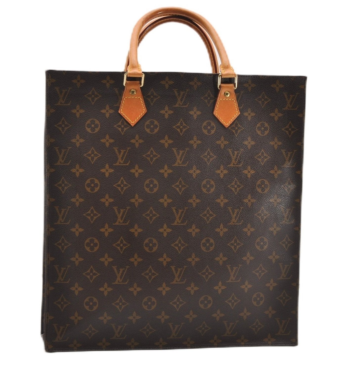 Authentic Louis Vuitton Monogram Sac Plat Hand Tote Bag M51140 LV 8849F