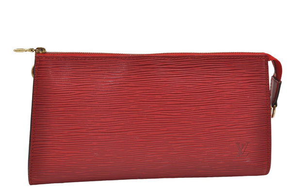 Authentic Louis Vuitton Epi Pochette Accessoires Pouch Red M52947 LV 8850D