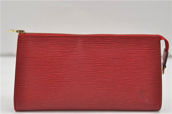 Authentic Louis Vuitton Epi Pochette Accessoires Pouch Red M52947 LV 8850D
