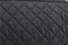 Authentic CHANEL Melrose Cabas Chain Shoulder Tote Bag Cotton Black CC 8851C