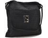 Authentic FENDI Zucca Shoulder Bag Purse Nylon Leather Black 8853C