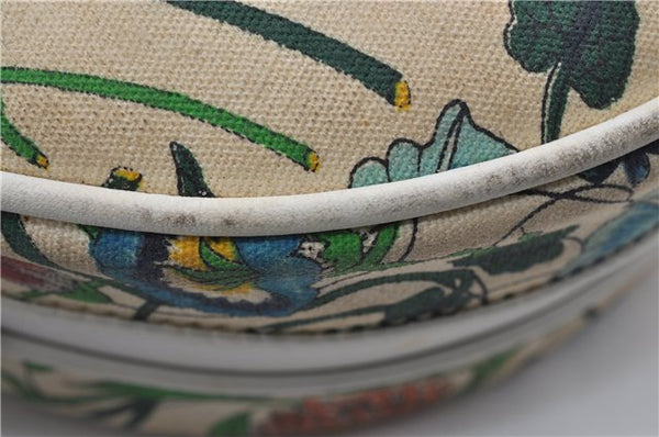 Authentic GUCCI Flora Shoulder Cross Body Bag Canvas Leather Ivory White 8853D