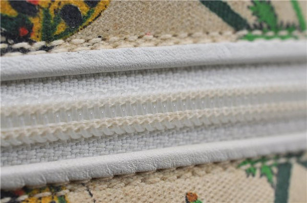 Authentic GUCCI Flora Shoulder Cross Body Bag Canvas Leather Ivory White 8853D