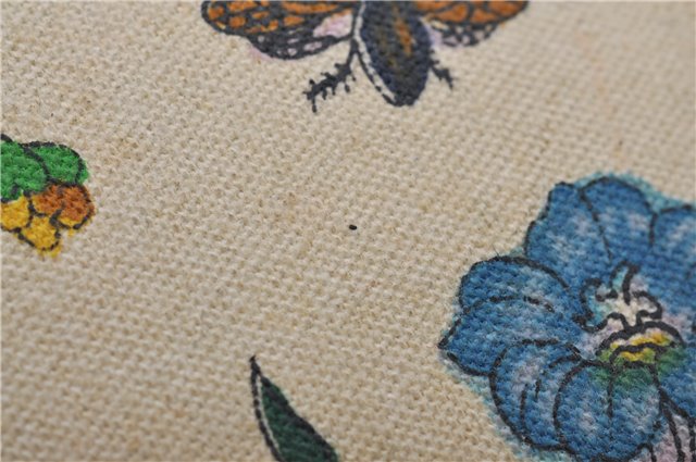 Authentic GUCCI Flora Shoulder Cross Body Bag Canvas Leather Ivory White 8853D