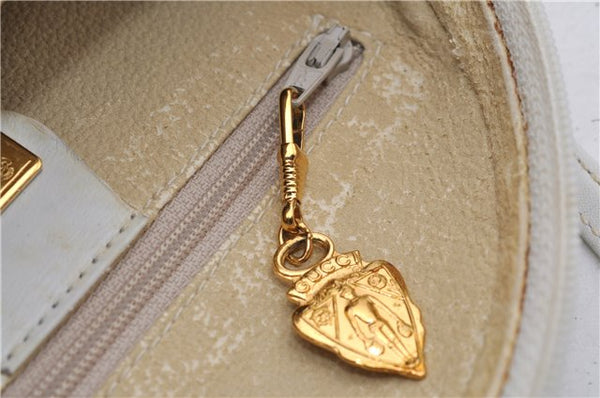 Authentic GUCCI Flora Shoulder Cross Body Bag Canvas Leather Ivory White 8853D