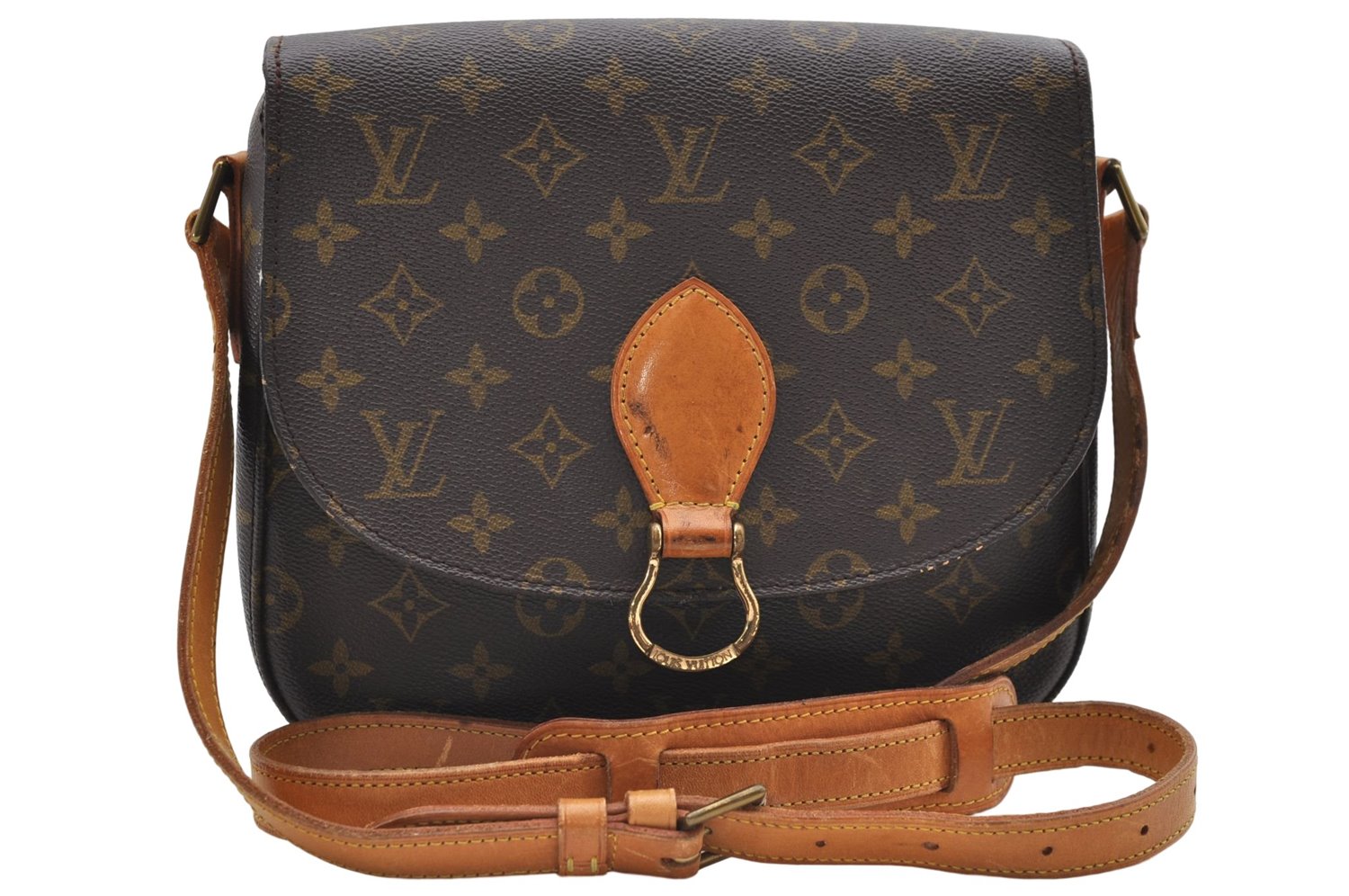 Auth Louis Vuitton Monogram Saint Cloud GM Shoulder Cross Bag M51242 LV 8854D
