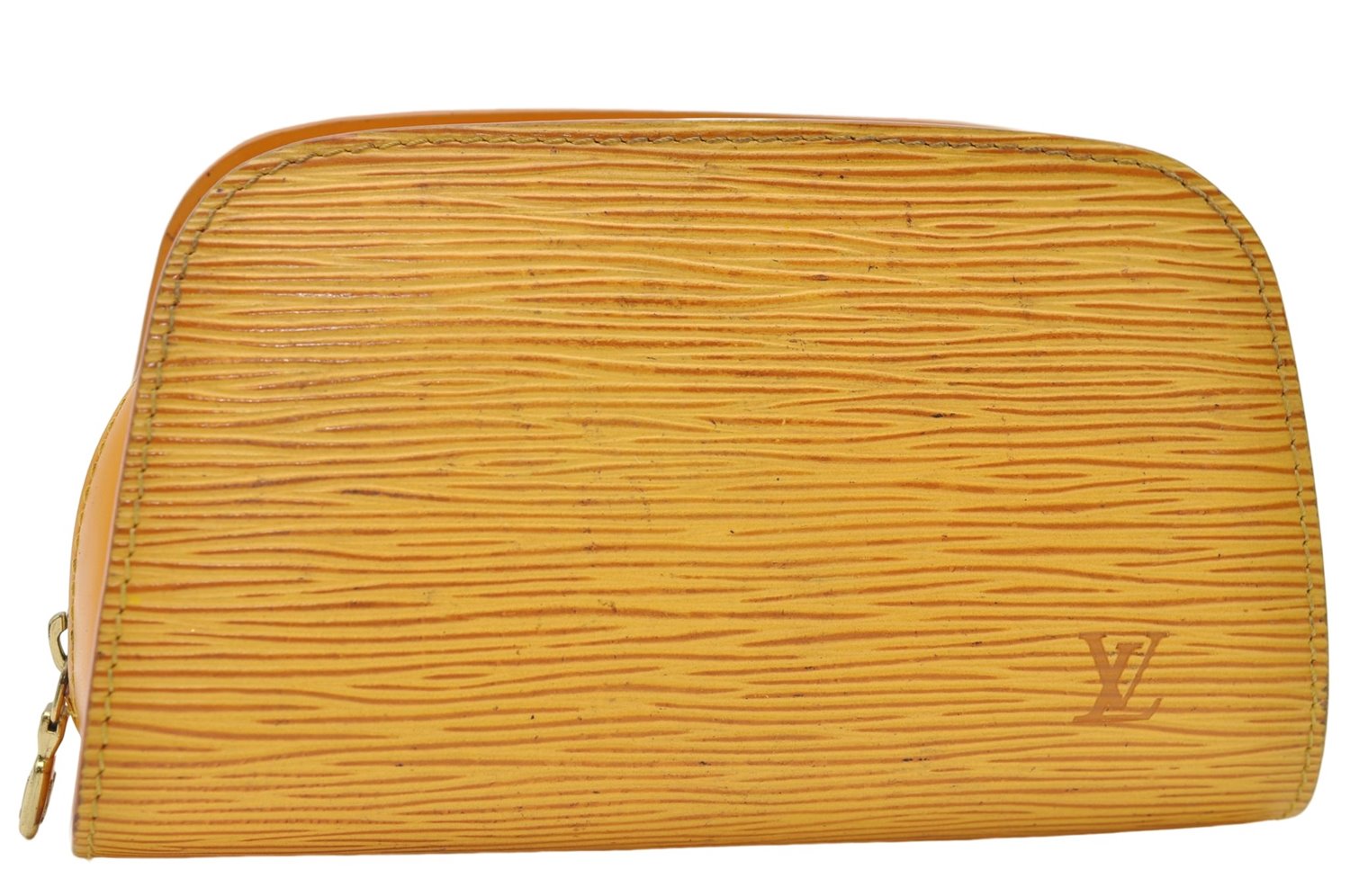 Authentic Louis Vuitton Epi Dauphine Cosmetic Pouch Yellow M48449 LV Junk 8856D