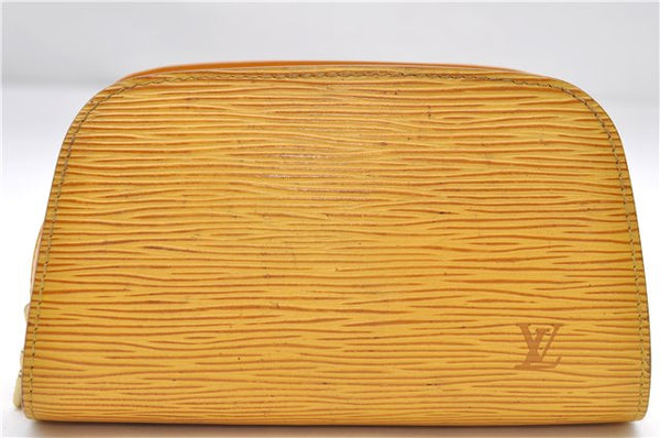 Authentic Louis Vuitton Epi Dauphine Cosmetic Pouch Yellow M48449 LV Junk 8856D