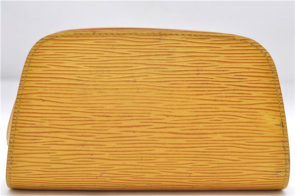 Authentic Louis Vuitton Epi Dauphine Cosmetic Pouch Yellow M48449 LV Junk 8856D