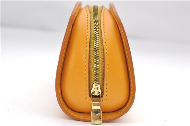 Authentic Louis Vuitton Epi Dauphine Cosmetic Pouch Yellow M48449 LV Junk 8856D