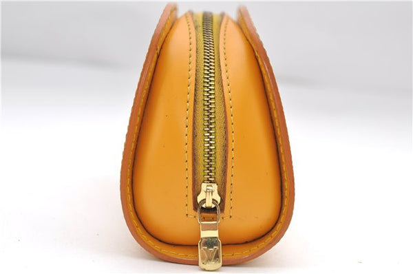 Authentic Louis Vuitton Epi Dauphine Cosmetic Pouch Yellow M48449 LV Junk 8856D