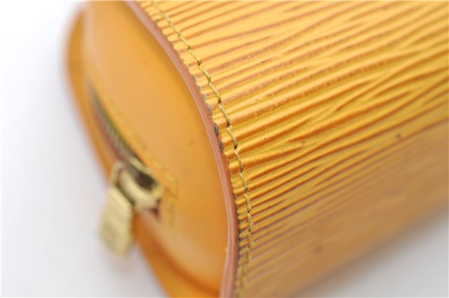 Authentic Louis Vuitton Epi Dauphine Cosmetic Pouch Yellow M48449 LV Junk 8856D