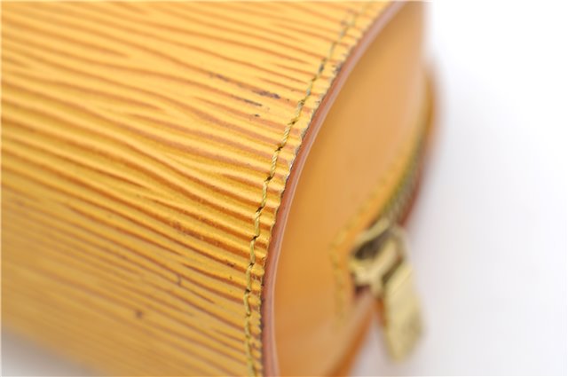 Authentic Louis Vuitton Epi Dauphine Cosmetic Pouch Yellow M48449 LV Junk 8856D