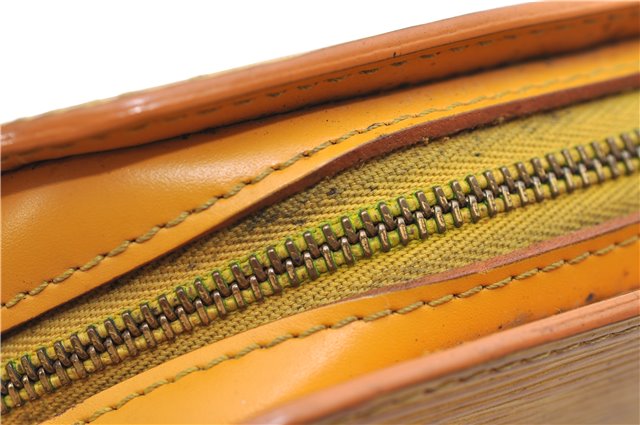 Authentic Louis Vuitton Epi Dauphine Cosmetic Pouch Yellow M48449 LV Junk 8856D