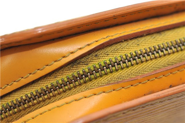 Authentic Louis Vuitton Epi Dauphine Cosmetic Pouch Yellow M48449 LV Junk 8856D