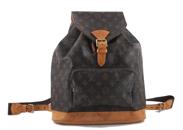 Authentic Louis Vuitton Monogram Montsouris GM Backpack M51135 LV 8858C