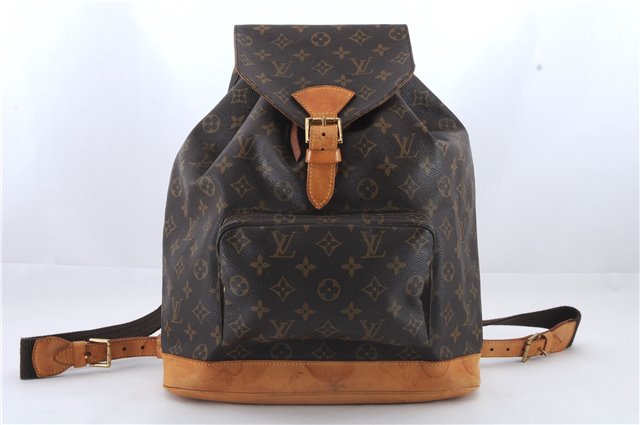 Authentic Louis Vuitton Monogram Montsouris GM Backpack M51135 LV 8858C