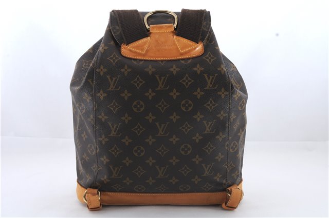 Authentic Louis Vuitton Monogram Montsouris GM Backpack M51135 LV 8858C