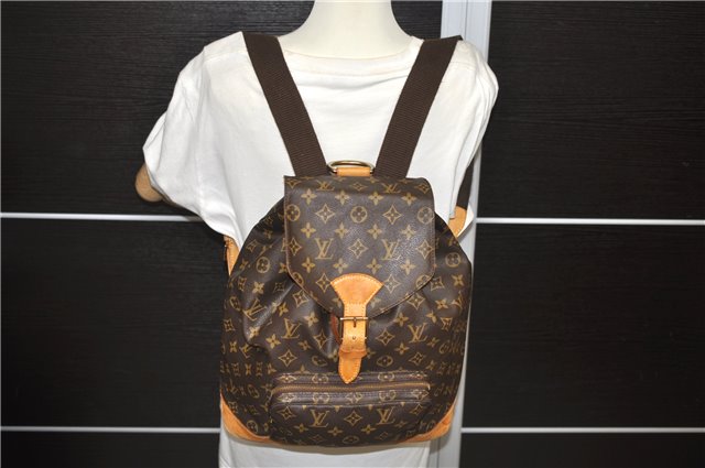 Authentic Louis Vuitton Monogram Montsouris GM Backpack M51135 LV 8858C