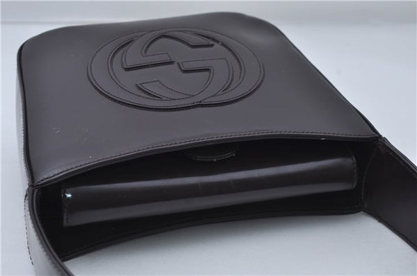 Authentic GUCCI Vintage Shoulder Hand Bag Purse Enamel Purple 8859D