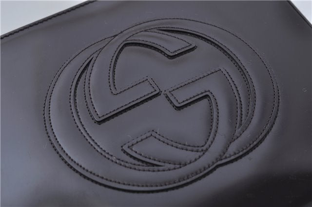 Authentic GUCCI Vintage Shoulder Hand Bag Purse Enamel Purple 8859D