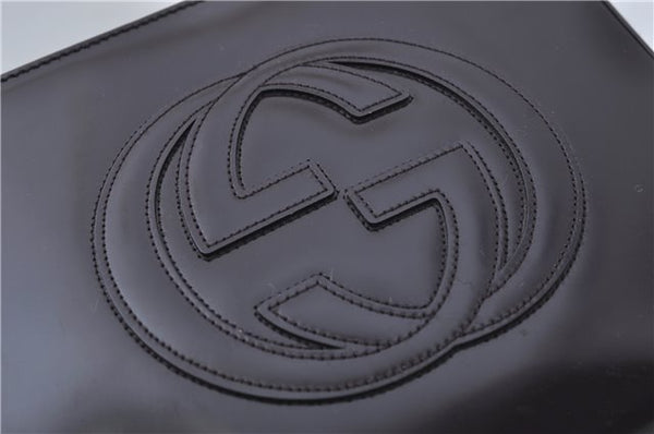 Authentic GUCCI Vintage Shoulder Hand Bag Purse Enamel Purple 8859D