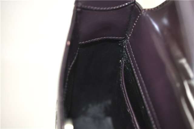 Authentic GUCCI Vintage Shoulder Hand Bag Purse Enamel Purple 8859D