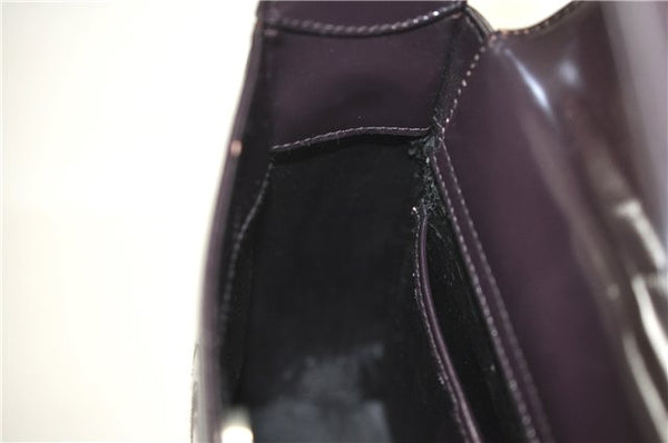 Authentic GUCCI Vintage Shoulder Hand Bag Purse Enamel Purple 8859D