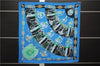 Authentic HERMES Carre 90 Scarf "Cliquetis" Silk Blue 8859E