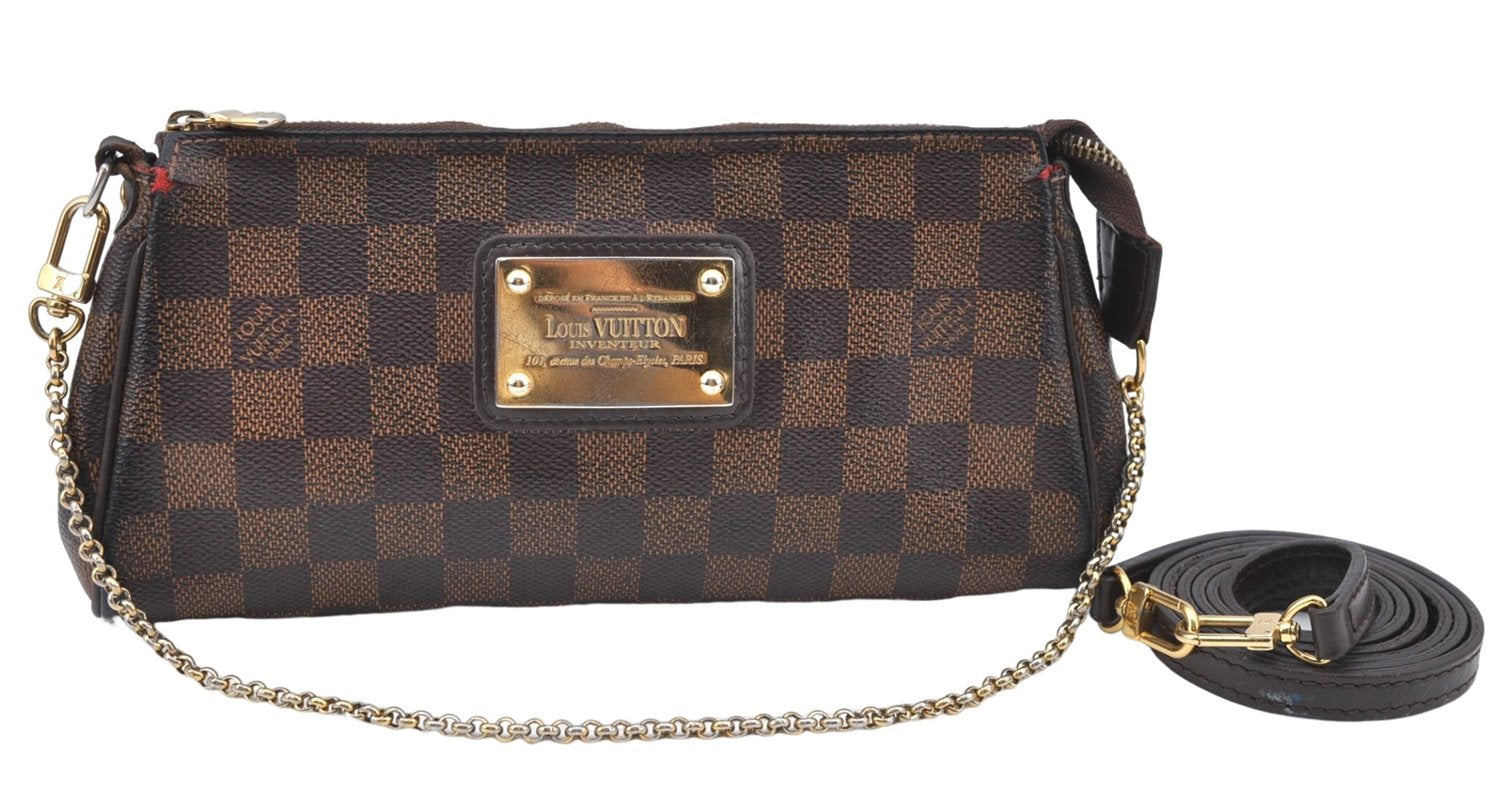Authentic Louis Vuitton Damier Eva Accessories Pouch Hand Bag N55213 LV 8860B