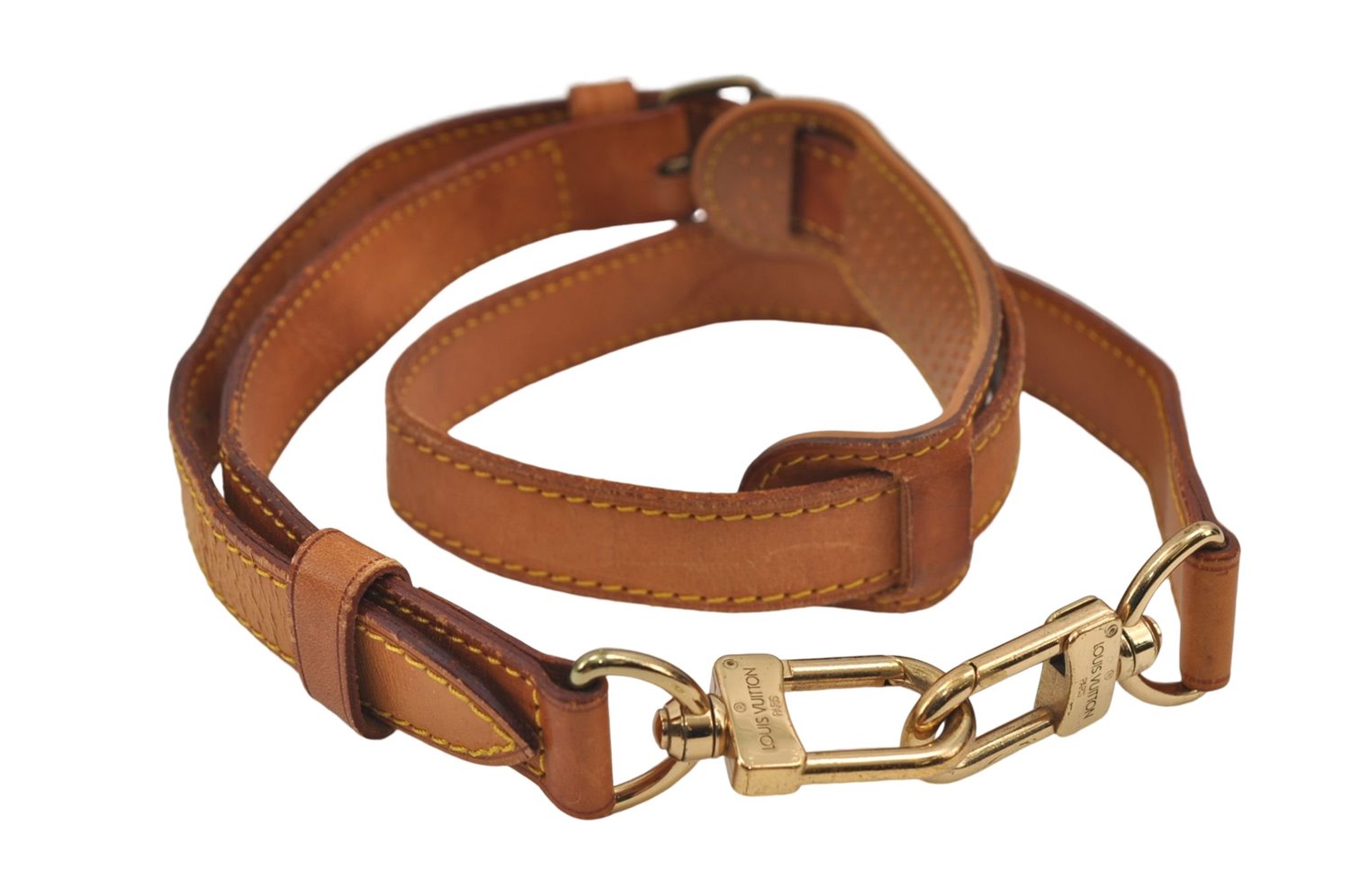 Authentic Louis Vuitton Leather Shoulder Strap Beige 36.2-42.9