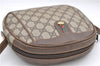 Authentic GUCCI Web Sherry Line Shoulder Cross Bag GG PVC Leather Brown 8864D