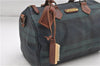 Authentic POLO Ralph Lauren Check PVC Leather 2Way Hand Boston Bag Green 8870D