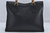 Authentic GUCCI Bamboo Shoulder Tote Bag Leather 0028260 Black 8873D