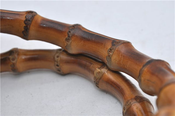 Authentic GUCCI Bamboo Shoulder Tote Bag Leather 0028260 Black 8873D