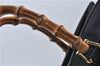 Authentic GUCCI Bamboo Shoulder Tote Bag Leather 0028260 Black 8873D