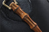 Authentic GUCCI Bamboo Shoulder Tote Bag Leather 0028260 Black 8873D